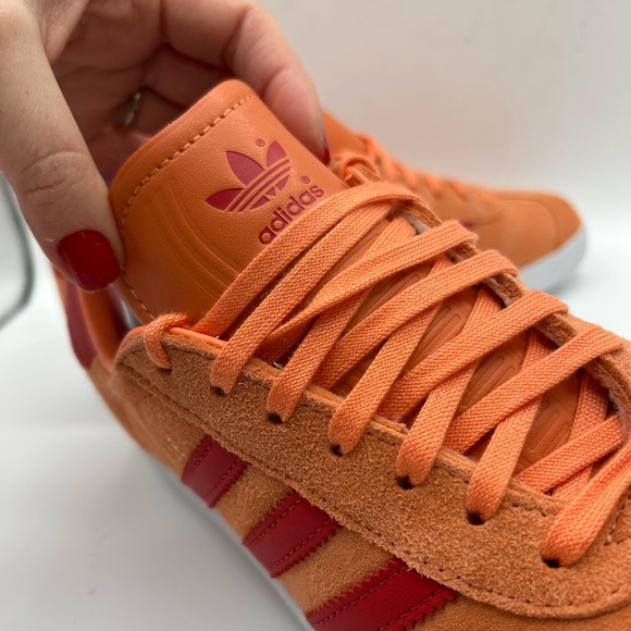 RARE NWT Adidas Gazelle ‘Orange Red' EF6503 The Originals W 7.5 M 6 - Picture 9 of 16